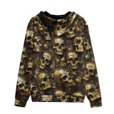 Men's Zip Up Hoodie Golden Skulls