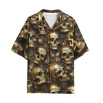 Hawaiian Shirt Golden Skulls