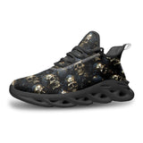 Sports Sneakers Dark Golden Skulls Collage
