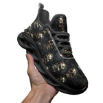 Sports Sneakers Dark Golden Skulls Collage