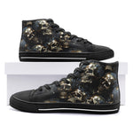 High-Top Canvas Shoes Dark Golden Skulls Collage