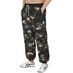 Men's Sweatpants Dark Golden Skulls Collage