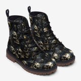 Leather Boots Dark Golden Skulls Collage