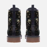 Leather Boots Dark Golden Skulls Collage