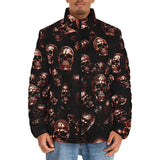 Down-Padded Puffer Jacket Red Metal Zombie Skulls