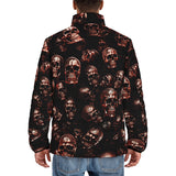 Down-Padded Puffer Jacket Red Metal Zombie Skulls