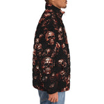 Down-Padded Puffer Jacket Red Metal Zombie Skulls