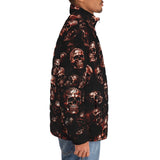 Down-Padded Puffer Jacket Red Metal Zombie Skulls