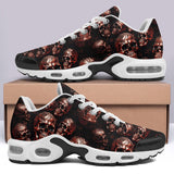 Air Cushion Sneakers Red Metal Zombie Skulls