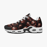 Air Cushion Sneakers Red Metal Zombie Skulls
