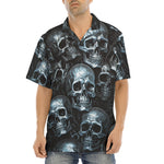 Hawaiian Shirt Blue Metal Skulls