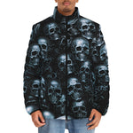 Down-Padded Puffer Jacket Blue Metal Skulls