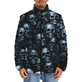 Down-Padded Puffer Jacket Blue Metal Skulls
