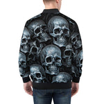 Bomber Jacket Blue Metal Skulls