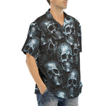 Hawaiian Shirt Blue Metal Skulls