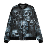 Bomber Jacket Blue Metal Skulls