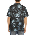 Hawaiian Shirt Blue Metal Skulls