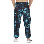 Men's Sweatpants Blue Skulls with Flowers