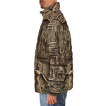 Down-Padded Puffer Jacket Egyptian Stone Artwork