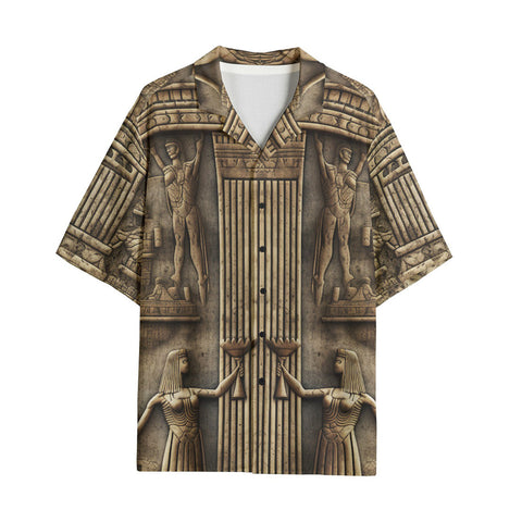 Hawaiian Shirt Egyptian Stone Artwork