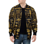 Bomber Jacket Gold Egyptian Symbols