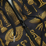 Men's Zip Up Hoodie Gold Egyptian Symbols