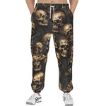 Men's Sweatpants Dark Brown Skulls Collage