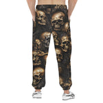 Men's Sweatpants Dark Brown Skulls Collage