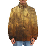 Down-Padded Puffer Jacket Antique Golded Texture