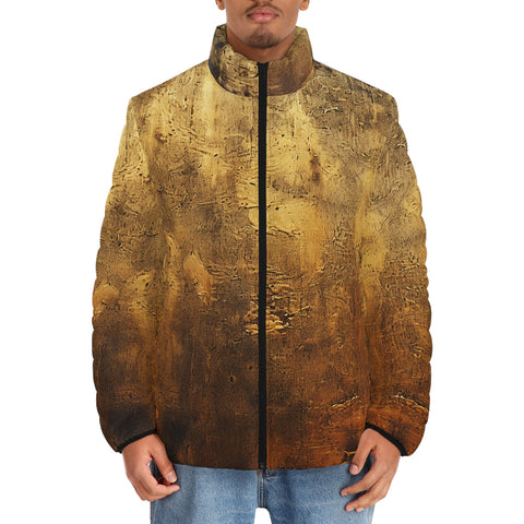 Down-Padded Puffer Jacket Antique Golded Texture