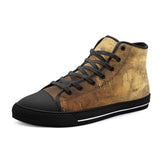 High-Top Canvas Shoes Antique Golded Texture