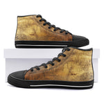 High-Top Canvas Shoes Antique Golded Texture