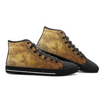 High-Top Canvas Shoes Antique Golded Texture