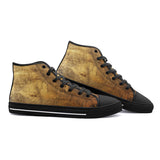 High-Top Canvas Shoes Antique Golded Texture