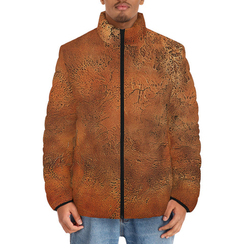 Down-Padded Puffer Jacket Antique Copper Texture