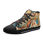 High-Top Canvas Shoes Floral Paisley Ornament