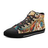 High-Top Canvas Shoes Floral Paisley Ornament