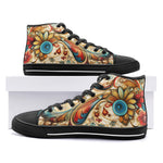 High-Top Canvas Shoes Floral Paisley Ornament