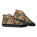 High-Top Canvas Shoes Floral Paisley Ornament