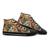 High-Top Canvas Shoes Floral Paisley Ornament
