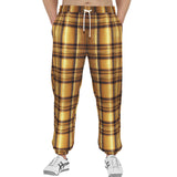 Men's Sweatpants Luxury Golden Tartan Plaid