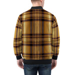 Bomber Jacket Luxury Golden Tartan Plaid