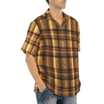 Hawaiian Shirt Luxury Golden Tartan Plaid