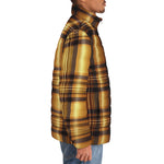 Down-Padded Puffer Jacket Luxury Golden Tartan Plaid
