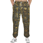 Men's Sweatpants Wall Engraved Golden Egyptians Symbols