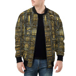 Bomber Jacket Wall Engraved Golden Egyptians Symbols