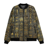 Bomber Jacket Wall Engraved Golden Egyptians Symbols