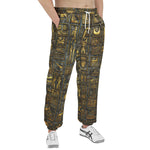 Men's Sweatpants Wall Engraved Golden Egyptians Symbols