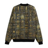 Bomber Jacket Wall Engraved Golden Egyptians Symbols