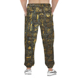 Men's Sweatpants Wall Engraved Golden Egyptians Symbols